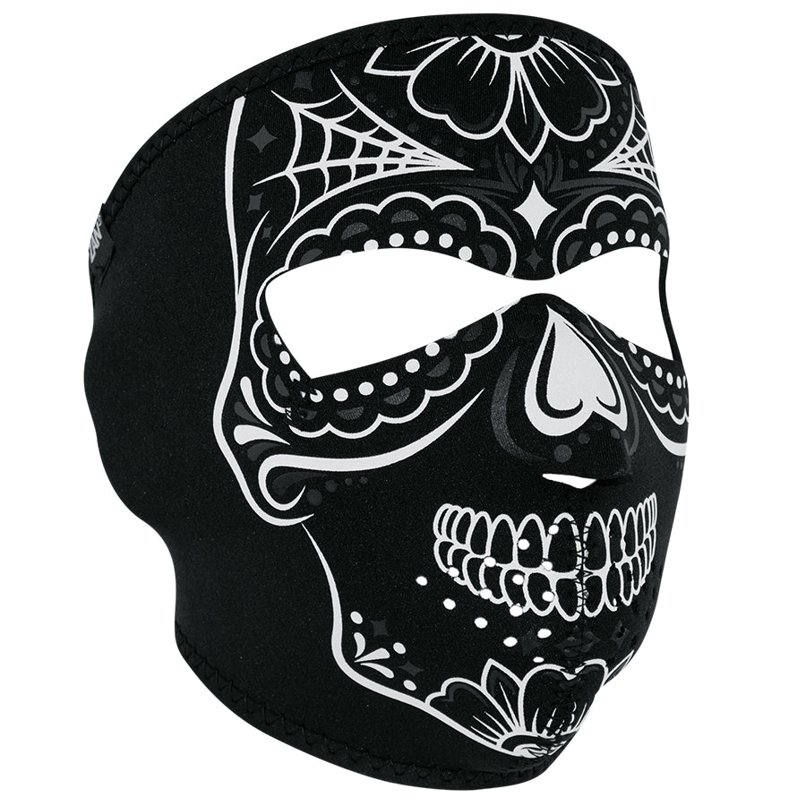 Full Face Mask Calavera: The ZANheadgear® Neoprene Face Mask features full coverage of the face and ears with stretchy, warm 