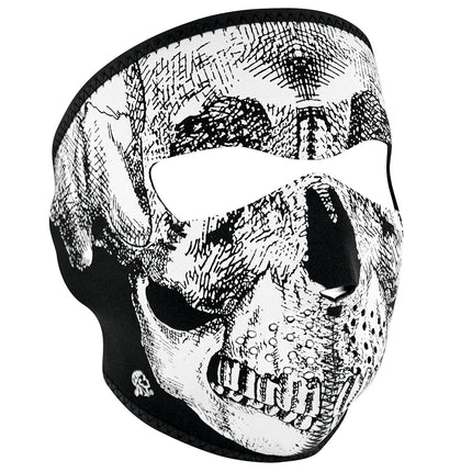 Zan® Full Mask Neoprene Black & White Skull Face