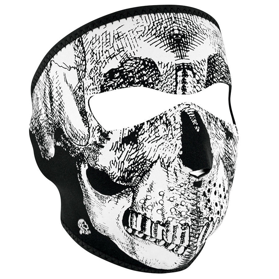Full Mask Skull Face: The ZAN Headgear Neoprene Face Mask features full coverage of the face and ears with stretchy, warm and