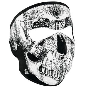 Full Mask Skull Face: The ZAN Headgear Neoprene Face Mask features full coverage of the face and ears with stretchy, warm and