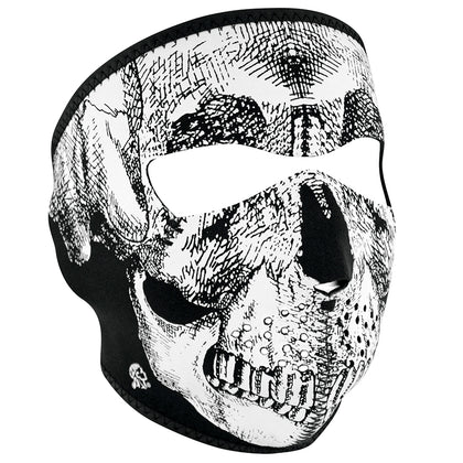 Full Mask Skull Face: The ZAN Headgear Neoprene Face Mask features full coverage of the face and ears with stretchy, warm and