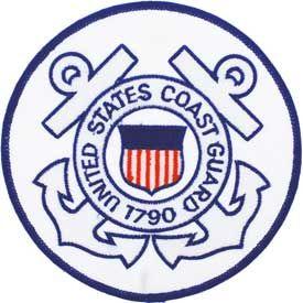 Eagle Emblems Men's 5" USCG Logo Patch - White - Eagle Leather