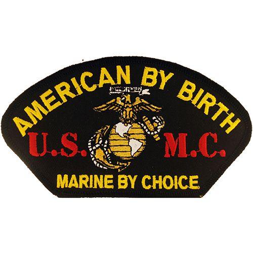Eagle Emblems 5-1/4" x 3" Men's USMC Hat By Choice Patch - Black - Eagle Leather