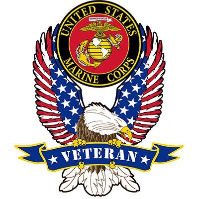 Eagle Emblems Men's 5-1/8" USMC Veteran Eagle Patch - Multicolor - Eagle Leather