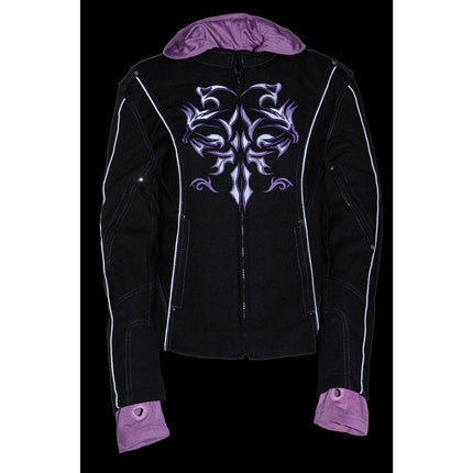 Ladies 3/4 Textile Jacket Reflective Tribal