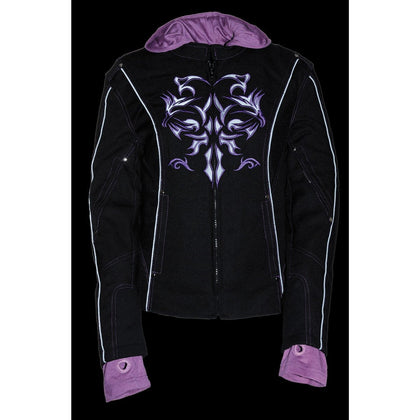 Ladies 3/4 Textile Jacket Reflective Tribal: Outside Features

Made of Durable 1300D Nylon Textile Material
Front Zipper Clos