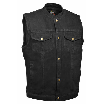 Men's Denim Club Vest With Snaps