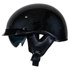 707 Cruise Half Helmet Carbon with Peak: Genuine Carbon Fiber composite shell
VIVS VOSS international visor system is our bui