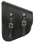 Premium Leather Swing Arm Bag: Left Side Premium Leather Swingarm Bag W/Buffalo Snaps