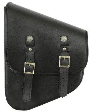 Premium Leather Swing Arm Bag: Left Side Premium Leather Swingarm Bag W/Buffalo Snaps
