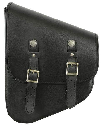 Premium Leather Swing Arm Bag: Left Side Premium Leather Swingarm Bag W/Buffalo Snaps