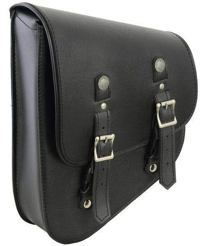 Premium Leather Swing Arm Bag: Left Side Premium Leather Swingarm Bag W/Buffalo Snaps